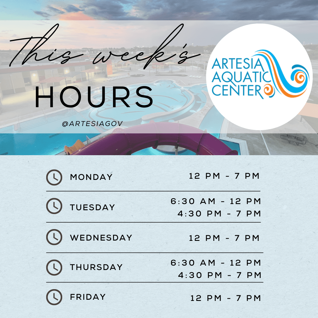 02-20-2023 Aquatic Center Hours Update as listed in text