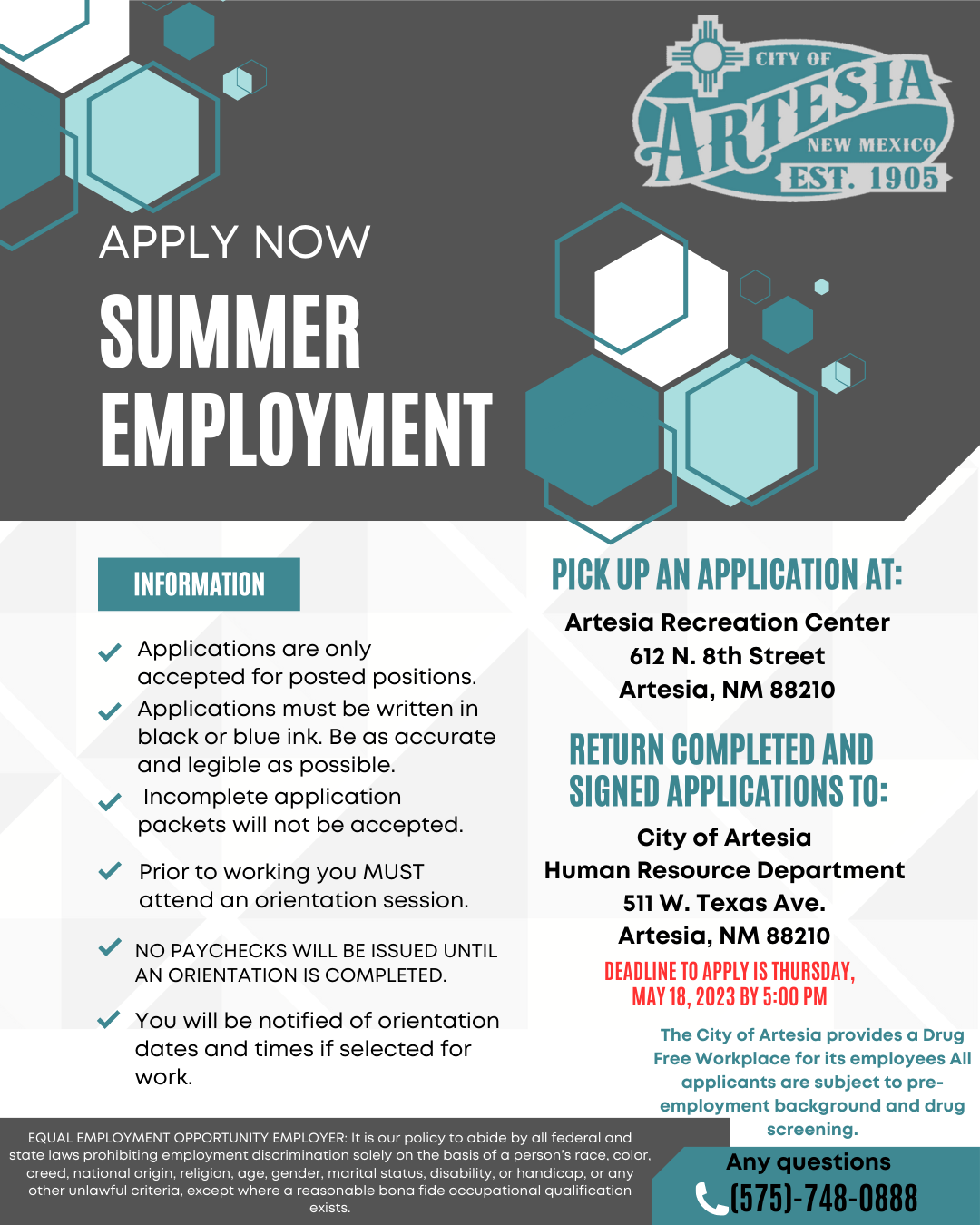 Summer Employment Flyer