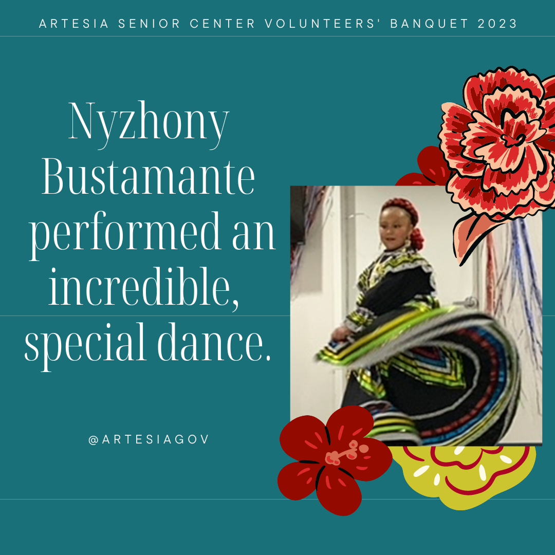 Pictured is Nyzhony Bustamante performing an incredible, special dance in a colorful dress.