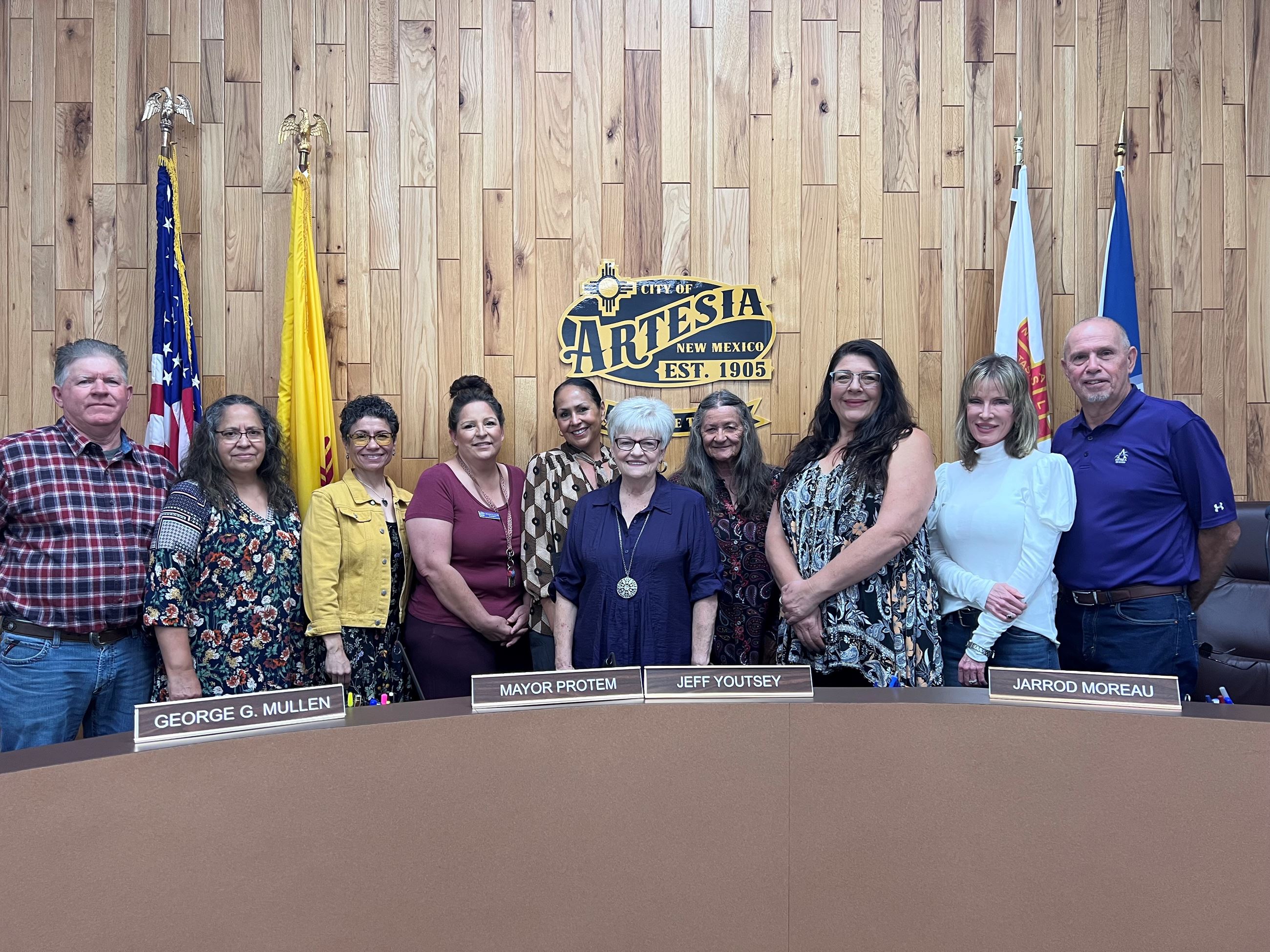Mayor Pro Tem Youtsey is pictured with Grammy's House board members and staff in Council Chambers